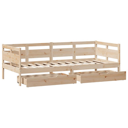 Dormeuse con Cassetti 90x200 cm Legno Massello Pino