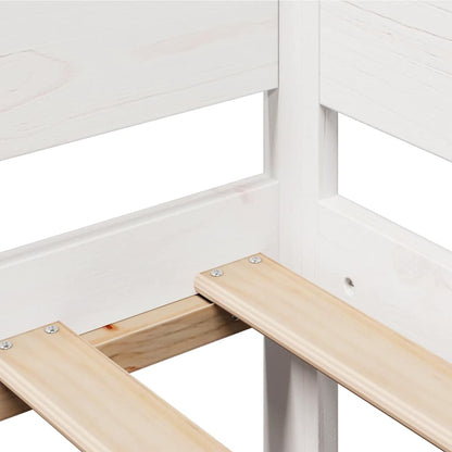 Dormeuse con Cassetti Bianca 80x200 cm Legno Massello di Pino