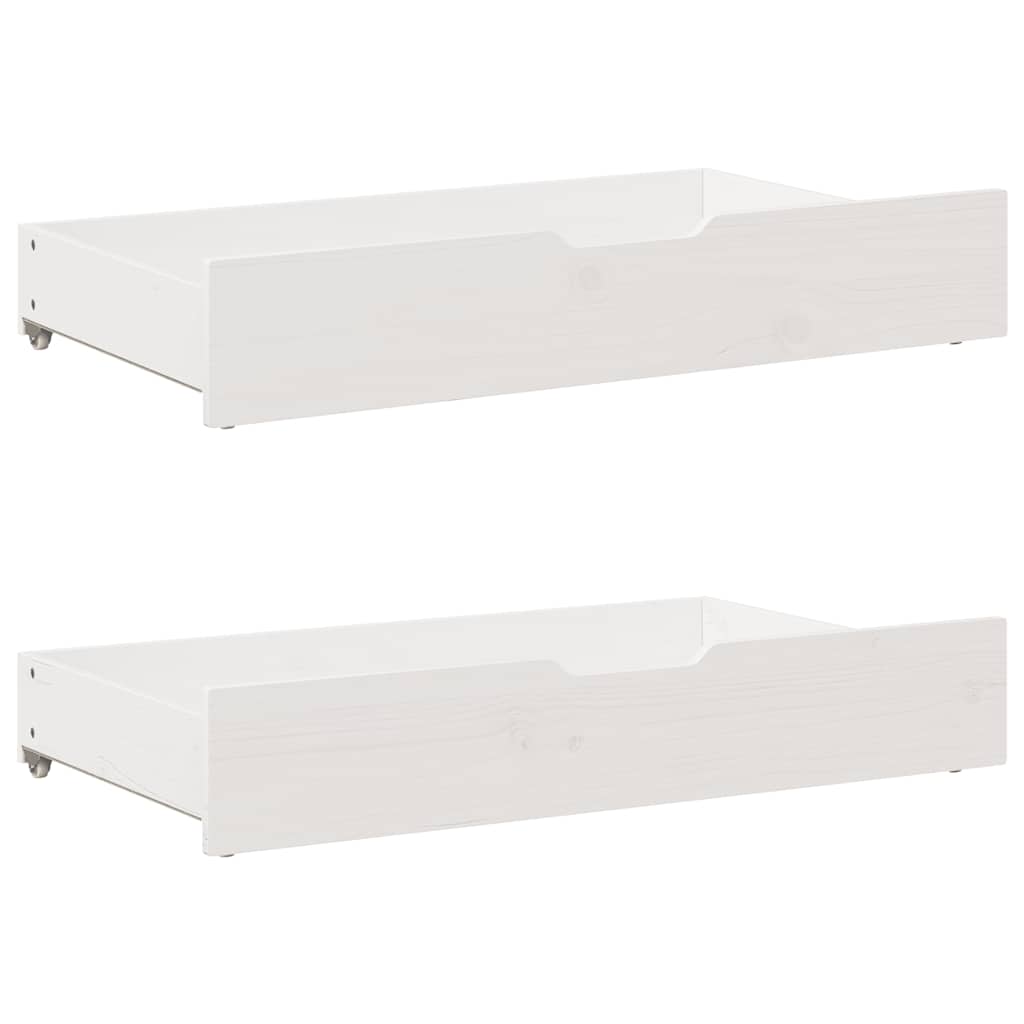 Dormeuse con Cassetti Bianco 90x200 cm Legno Massello di Pino | homemem39
