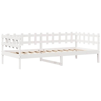 Dormeuse con Cassetti Bianco 90x200 cm Legno Massello di Pino | homemem39