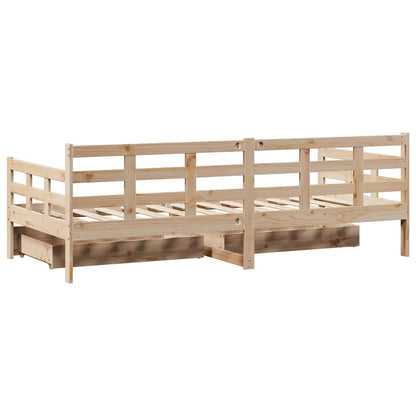 Dormeuse con Cassetti 90x200 cm Legno Massello Pino