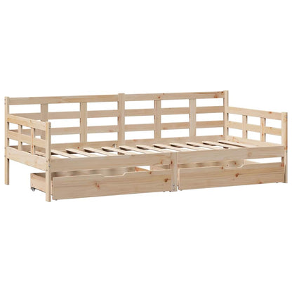 Dormeuse con Cassetti 90x190 cm in Legno Massello Pino