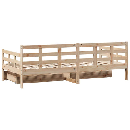 Dormeuse con Cassetti 90x190 cm in Legno Massello Pino