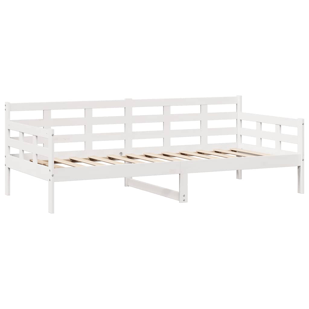Dormeuse con Cassetti Bianco 90x190 cm Legno Massello di Pino
