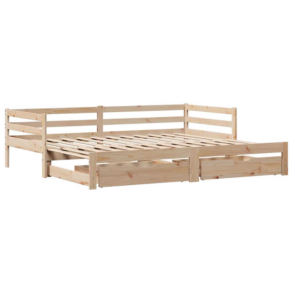 Dormeuse con Cassetti 90x200 cm Legno Massello Pino - homemem39