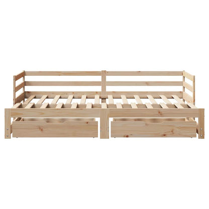 Dormeuse con Cassetti 90x200 cm Legno Massello Pino - homemem39