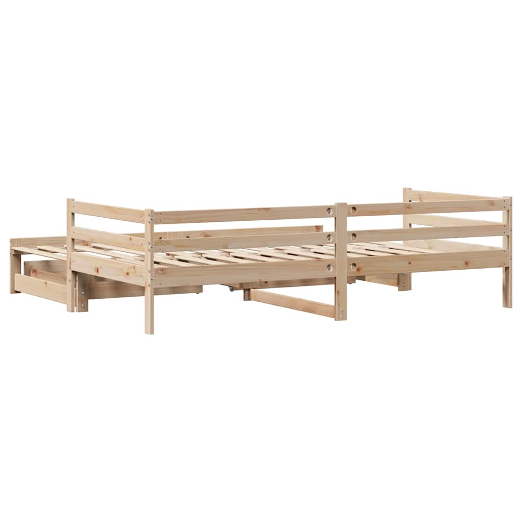 Dormeuse con Cassetti 90x200 cm Legno Massello Pino - homemem39
