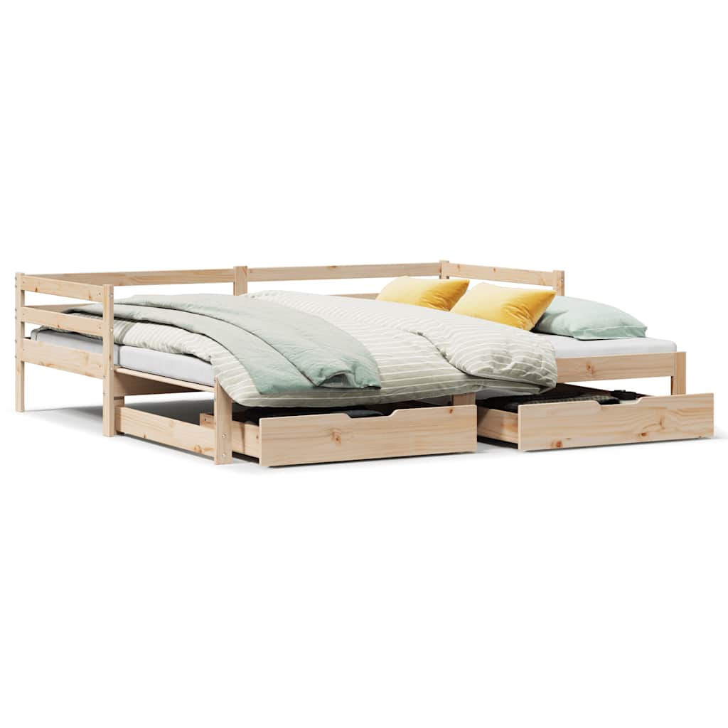 Divano Letto Estraibile con Cassetti senza Materasso 90x190 cm | homemem39