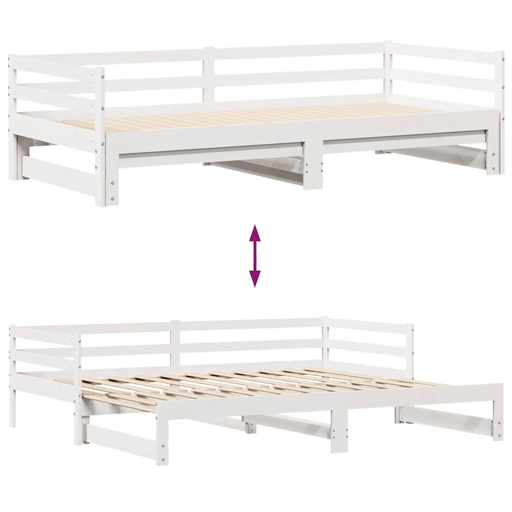 Letto Estraibile con Cassetti senza Materasso Bianco 90x190 cm | homemem39