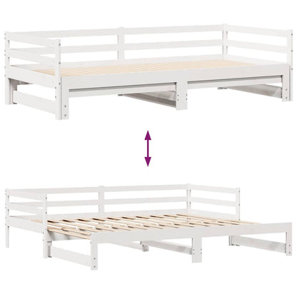 Letto Estraibile con Cassetti senza Materasso Bianco 90x190 cm | homemem39