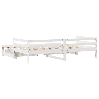 Letto Estraibile con Cassetti senza Materasso Bianco 90x190 cm | homemem39