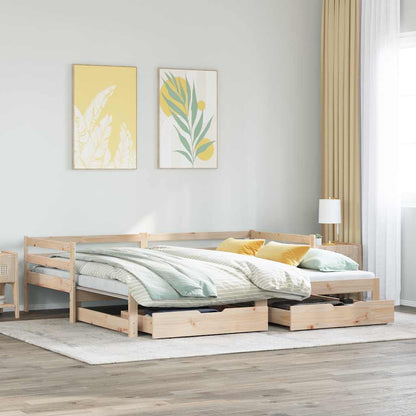 Divano Letto Estraibile con Cassetti senza Materasso 80x200 cm - homemem39