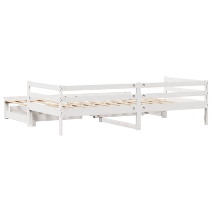 Letto Estraibile con Cassetti senza Materasso Bianco 80x200 cm