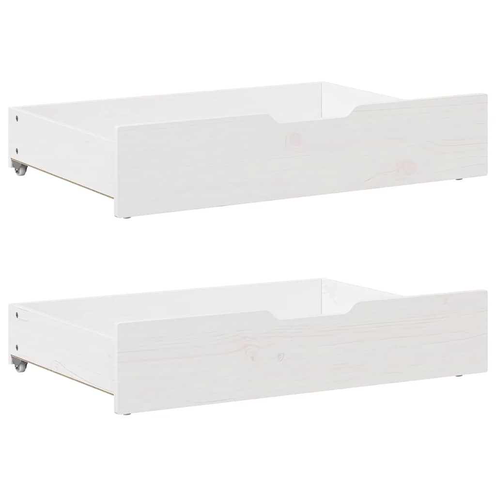 Dormeuse con Cassetti Bianco 90x200 cm Legno Massello di Pino | homemem39