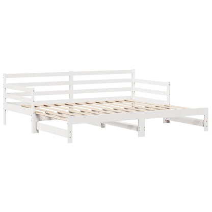 Dormeuse con Cassetti Bianco 90x200 cm Legno Massello di Pino | homemem39