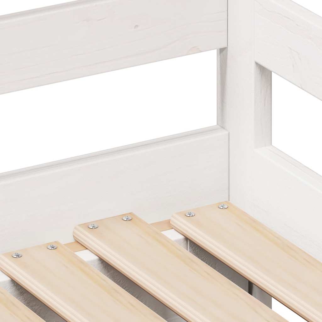 Dormeuse con Cassetti Bianco 90x200 cm Legno Massello di Pino | homemem39