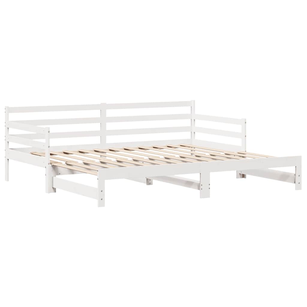 Letto Estraibile con Cassetti senza Materasso Bianco 90x200 cm