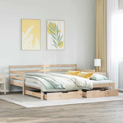 Divano Letto Estraibile con Cassetti senza Materasso 80x200 cm - homemem39