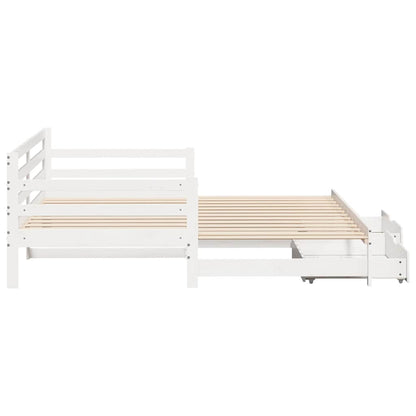 Letto Estraibile con Cassetti senza Materasso Bianco 90x190 cm | homemem39