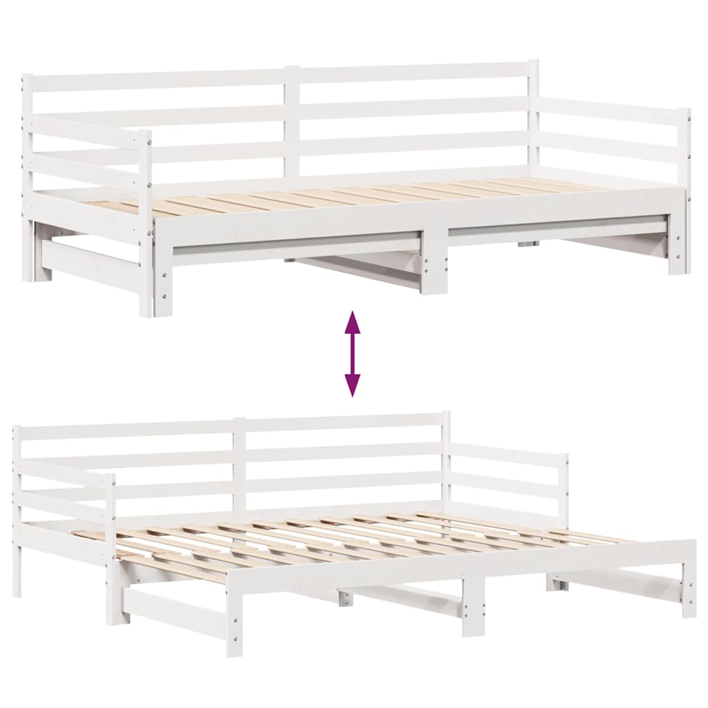 Letto Estraibile con Cassetti senza Materasso Bianco 90x190 cm | homemem39