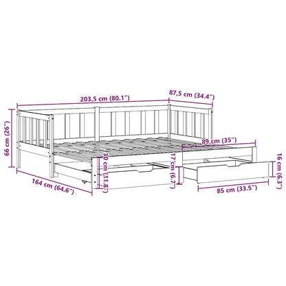 Divano Letto Estraibile con Cassetti senza Materasso 80x200 cm - homemem39
