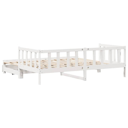 Letto Estraibile con Cassetti senza Materasso Bianco 90x200 cm