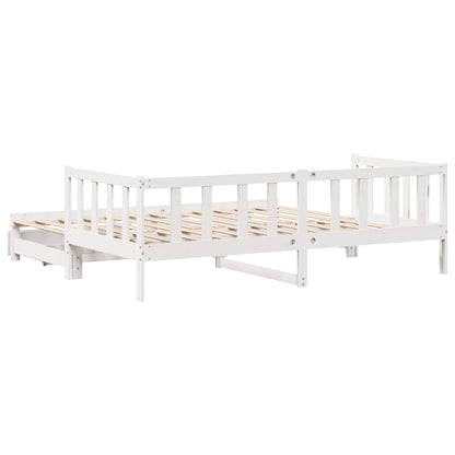 Letto Estraibile con Cassetti senza Materasso Bianco 90x200 cm