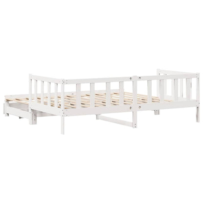 Letto Estraibile con Cassetti senza Materasso Bianco 80x200 cm