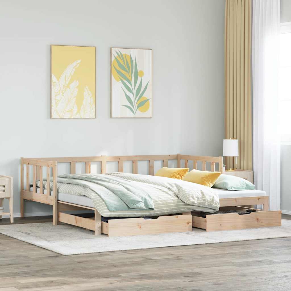 Divano Letto Estraibile con Cassetti senza Materasso 90x190 cm