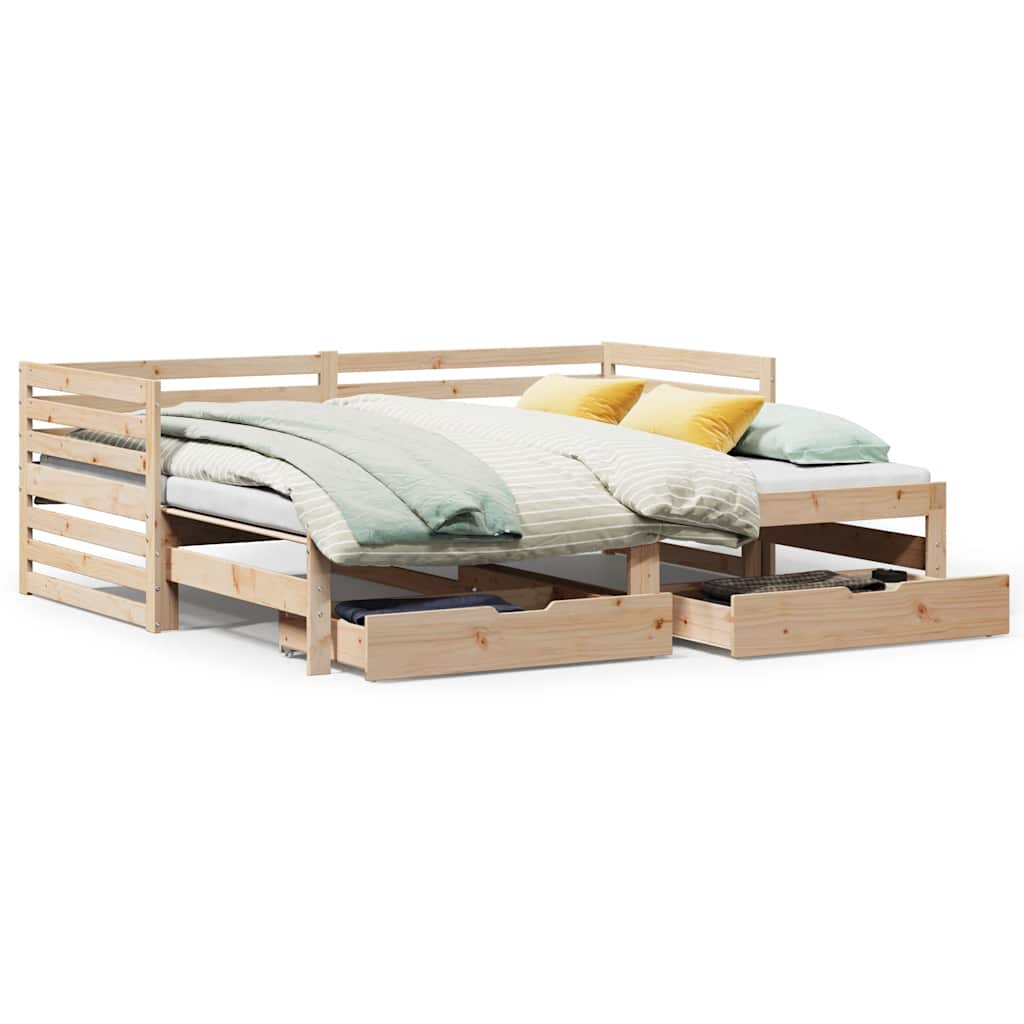 Dormeuse con Cassetti 90x200 cm Legno Massello Pino - homemem39