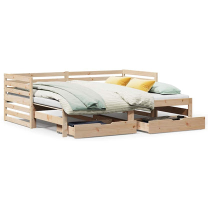 Dormeuse con Cassetti 90x200 cm Legno Massello Pino - homemem39