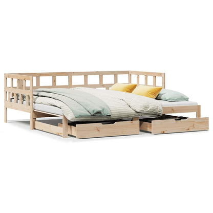 Divano Letto Estraibile con Cassetti senza Materasso 80x200 cm | homemem39