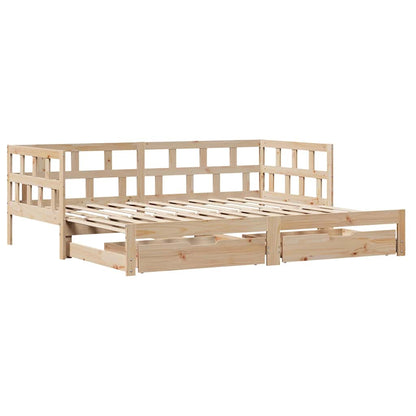 Divano Letto Estraibile con Cassetti senza Materasso 80x200 cm | homemem39