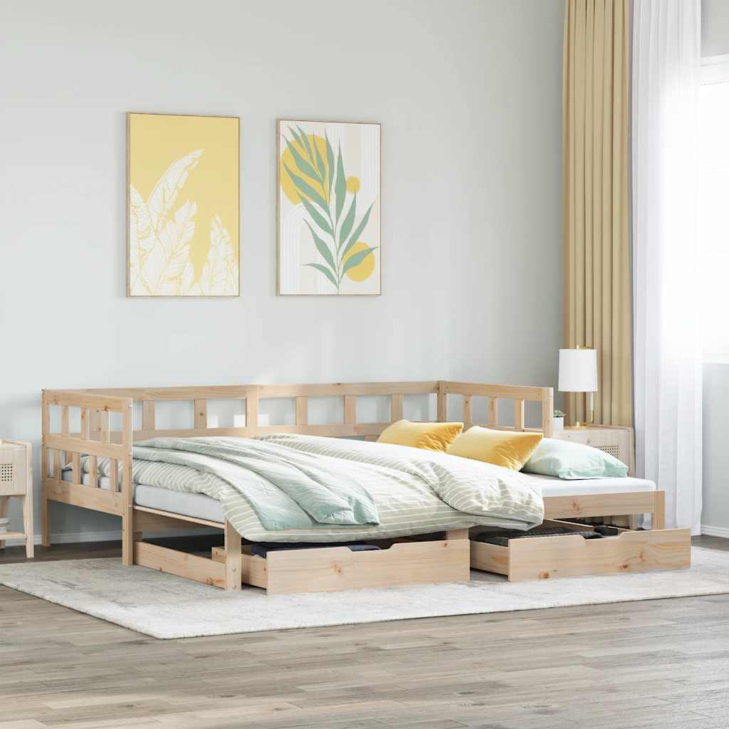Divano Letto Estraibile con Cassetti senza Materasso 80x200 cm | homemem39