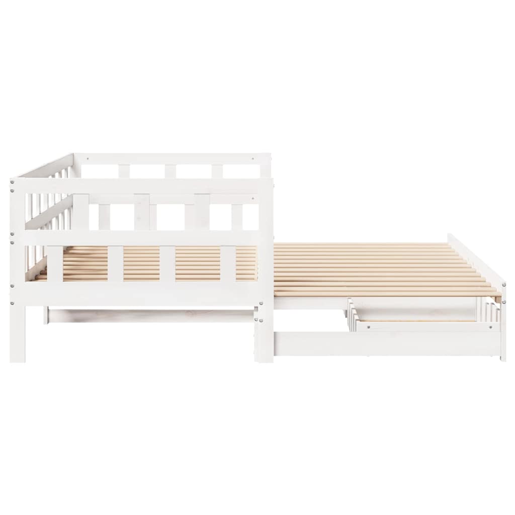 Letto Estraibile con Cassetti senza Materasso Bianco 80x200 cm | homemem39