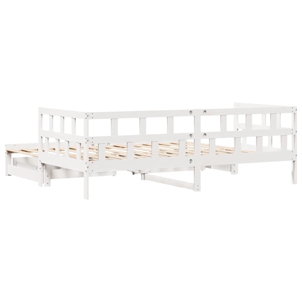 Letto Estraibile con Cassetti senza Materasso Bianco 80x200 cm | homemem39