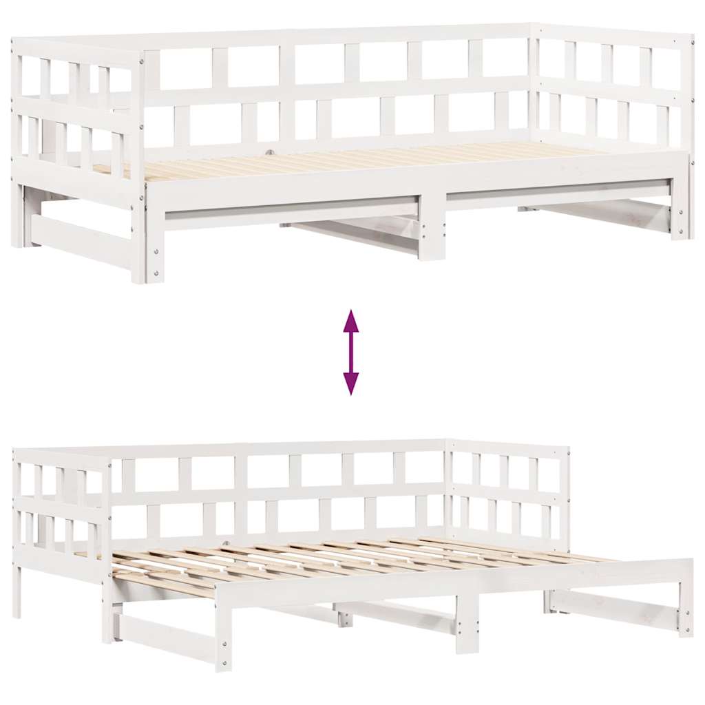 Letto Estraibile con Cassetti senza Materasso Bianco 80x200 cm | homemem39