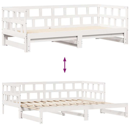 Letto Estraibile con Cassetti senza Materasso Bianco 80x200 cm | homemem39