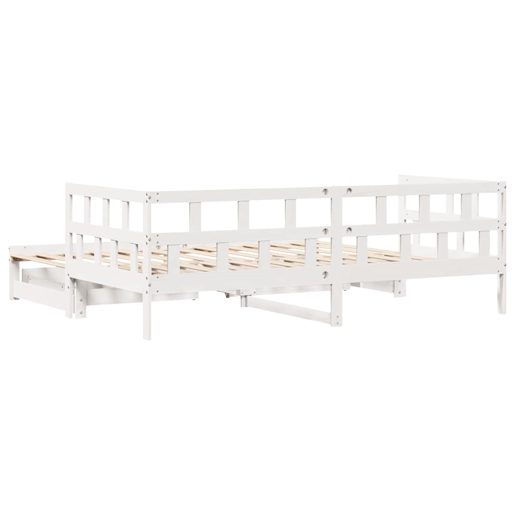 Letto Estraibile con Cassetti senza Materasso Bianco 90x190 cm | homemem39