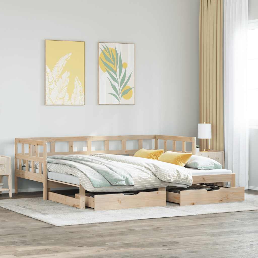 Divano Letto Estraibile con Cassetti senza Materasso 90x200 cm - homemem39