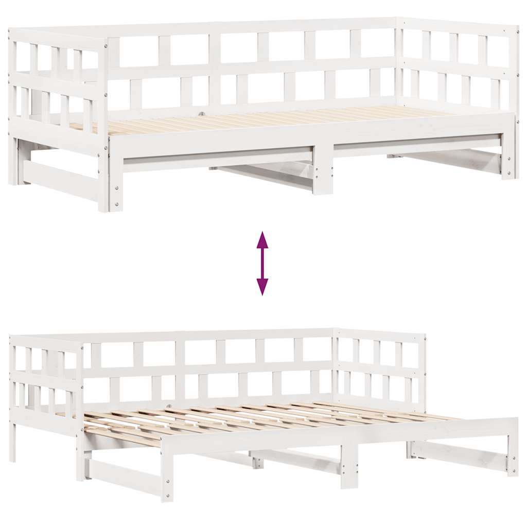 Letto Estraibile con Cassetti senza Materasso Bianco 90x190 cm | homemem39