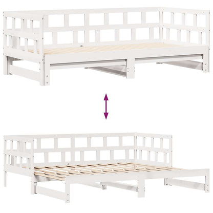 Letto Estraibile con Cassetti senza Materasso Bianco 90x190 cm | homemem39