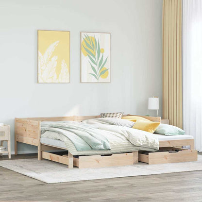 Divano Letto Estraibile con Cassetti senza Materasso 80x200 cm - homemem39