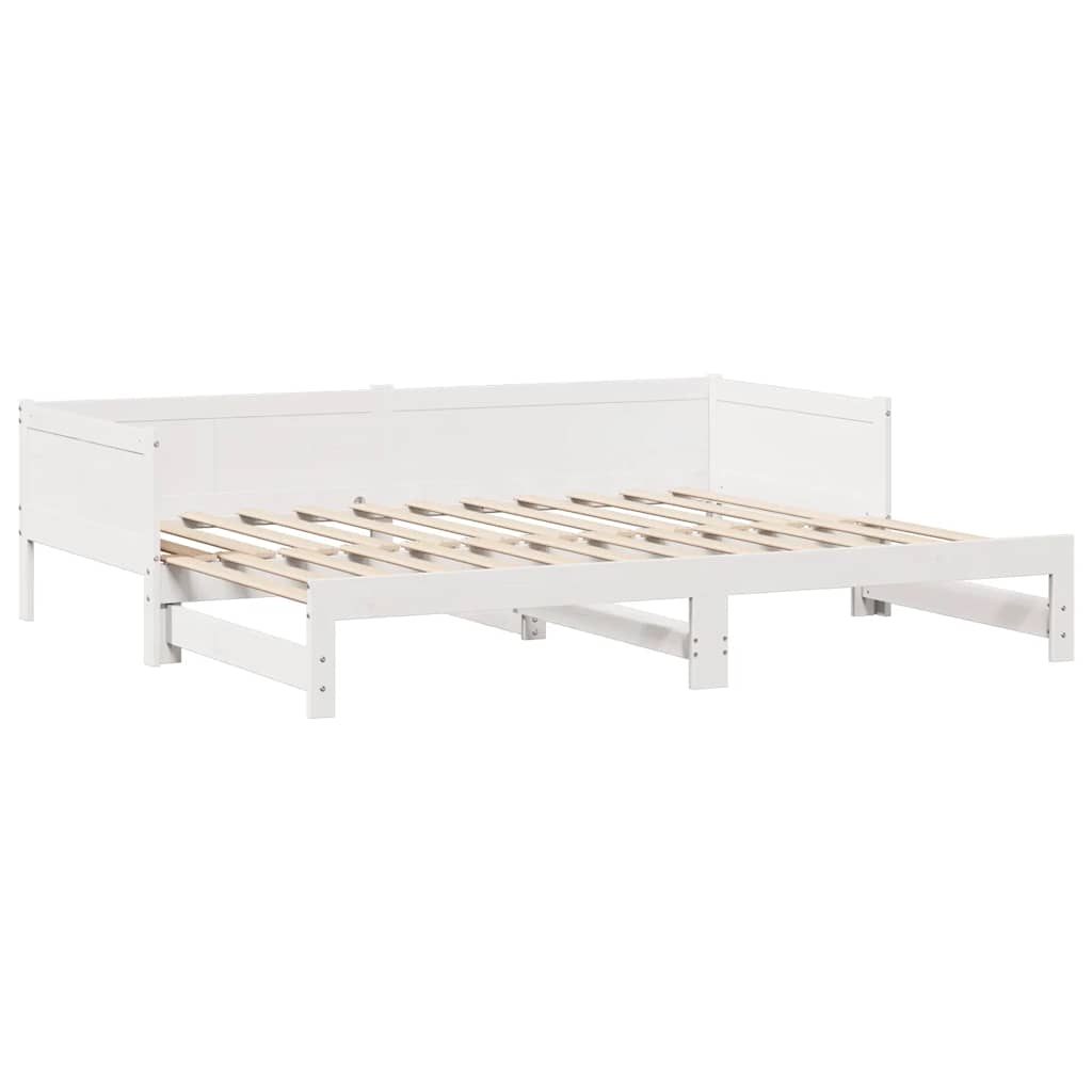 Letto Estraibile con Cassetti senza Materasso Bianco 80x200 cm