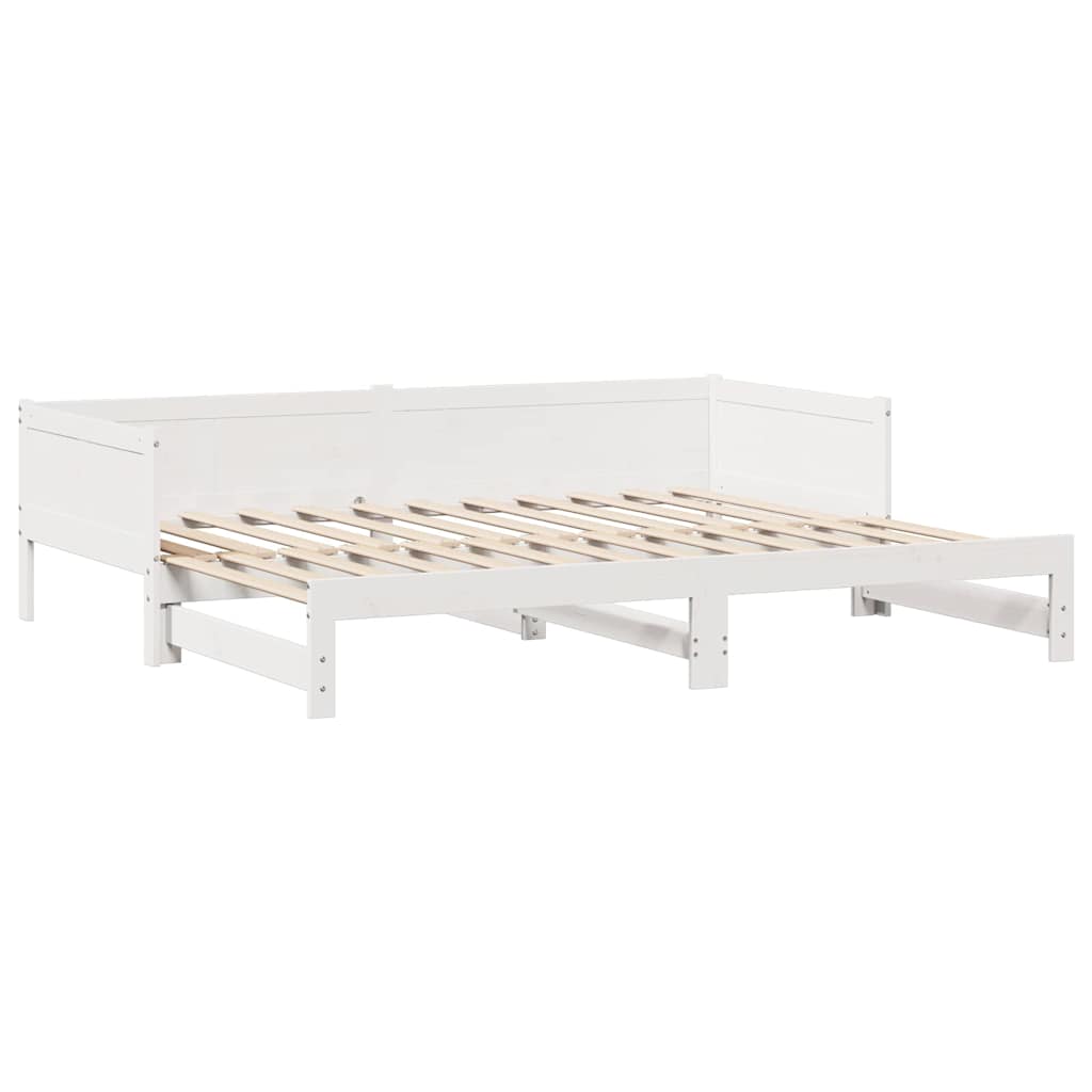 Letto Estraibile con Cassetti senza Materasso Bianco 90x190 cm