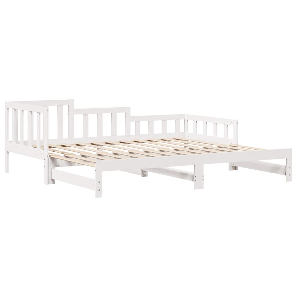 Letto Estraibile con Cassetti senza Materasso Bianco 80x200 cm