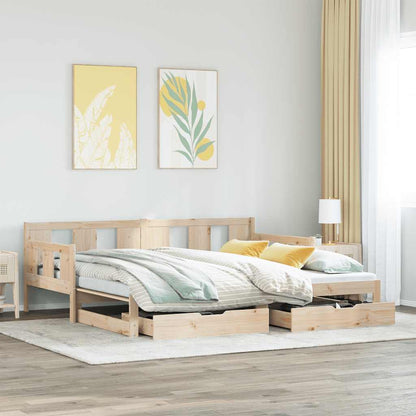 Divano Letto Estraibile con Cassetti senza Materasso 80x200 cm - homemem39