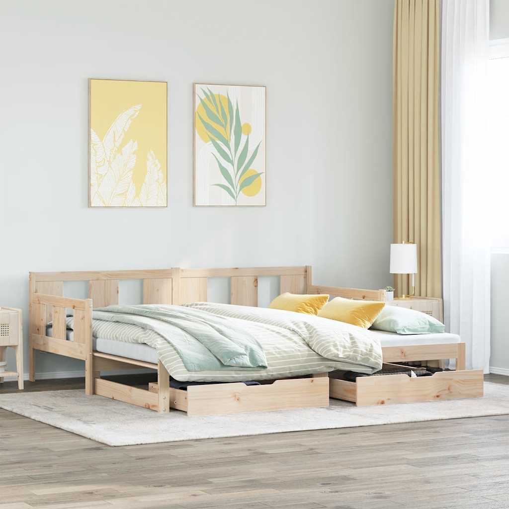 Divano Letto Estraibile con Cassetti senza Materasso 90x190 cm - homemem39