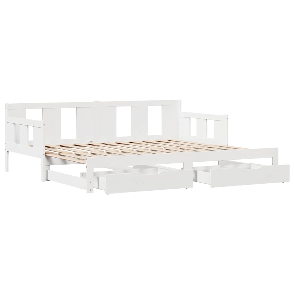 Letto Estraibile con Cassetti senza Materasso Bianco 90x190 cm - homemem39