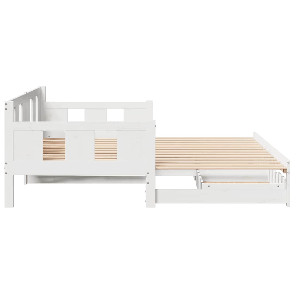 Letto Estraibile con Cassetti senza Materasso Bianco 90x190 cm - homemem39